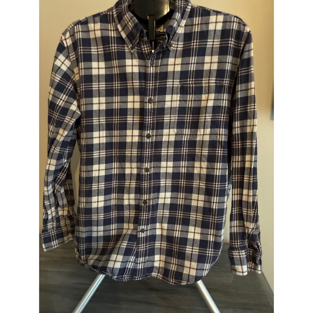 Vintage Y2K St. John's Bay brushed flannel blue‎ plaid